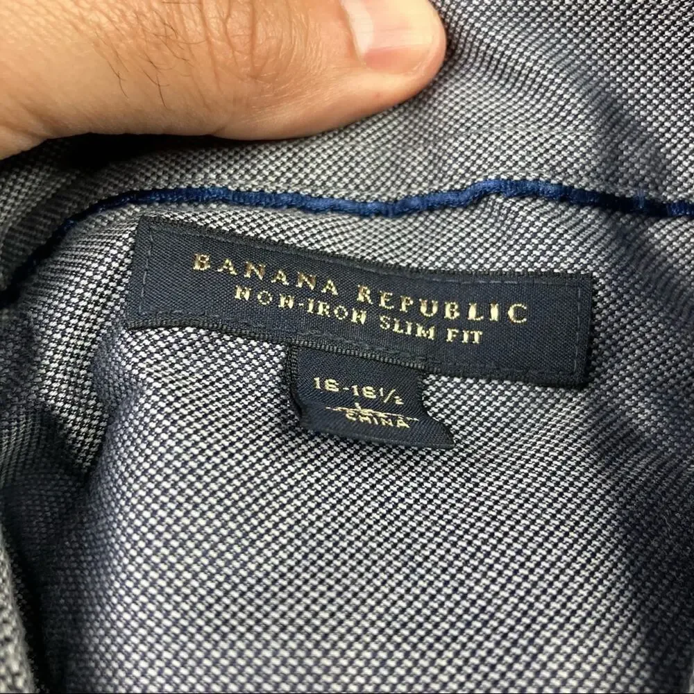 Banana Republic Non-Iron Tailored Slim Long‎ Sleeve 16.5 grey